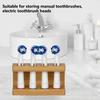Mini Multi-slots Bamboo Stand for Toothbrush Head Space Saving Bathroom Electric Toothbrush Head Holder Non Slip Durable