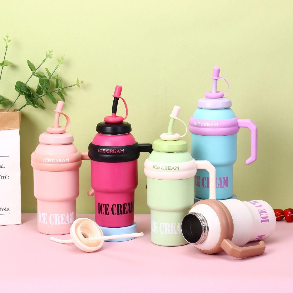 1000ml Outdoor Insulated Mug Leak Proof Stainless Steel Vacuum Flask Cold Beverages Cups  Sports
