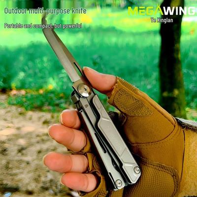 Multifunctional Portable Outdoor Folding Tool: Knife, Scissors, Screwdriver for Camping, Mountaineering, and Car Emergencies.