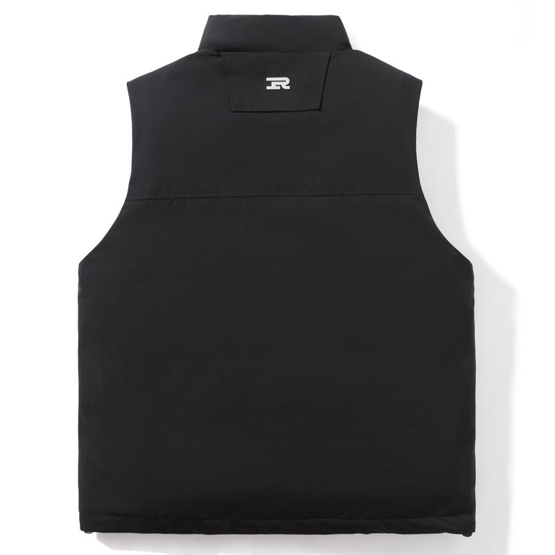 Men 50% White Duck Down Vest, Wind‑Resistant Stand Collar Sleeveless Gilet Drawstring Hem Outdoor Winter Waistcoat