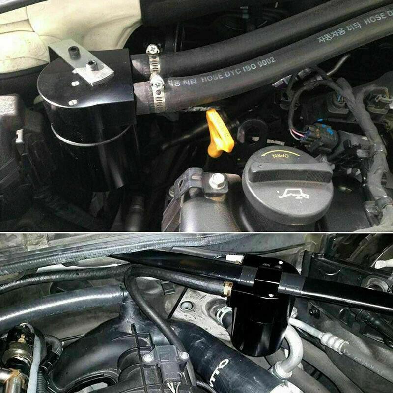 Universal Aluminum Alloy Reservior Oil Catch Can Tank for BMW N54 335 Black/Silver/Blue OCC-1005