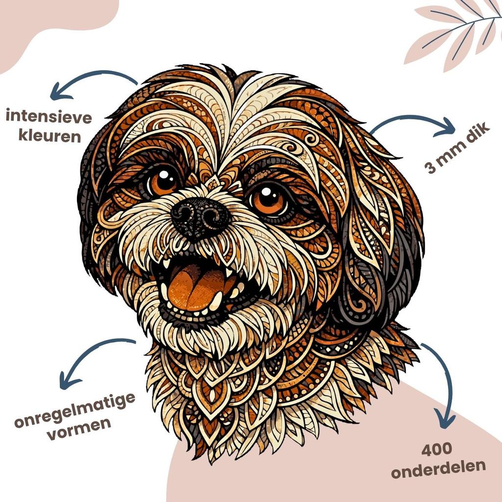 Shih Tzu Wooden Puzzle Cute Dog 400 pcs 3 mm Wooden puzzle