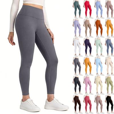 Calça de Yoga Fitness Feminina Cor Pêssego Levanta Bumbum Secagem Rápida para Exercício ao Ar Livre