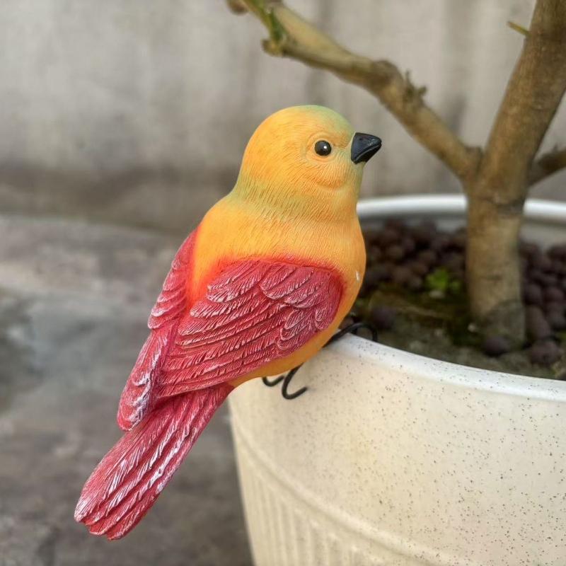 1/2PCS Simulation Parrot Ornament Decoration, Outdoor Courtyard Garden Resin Flowerpot, Landscape Resin Crafts Bird Enthusiasts