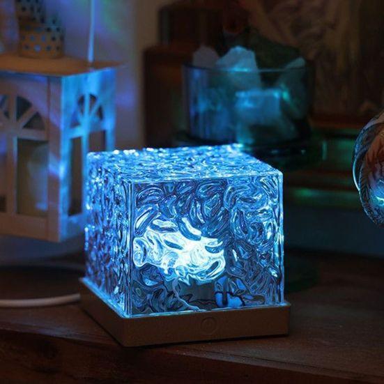 Ocean Wave Projector Table Light with Remote 16 Colors Changing Water Ripple Projection Night Lamp Kids Room Bedroom Bathroom Decorative Ambient Light