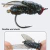 10 PZ Mosche da Pesca a Mosca Gomma Morbida in PVC Esca da Pesca a Mosca Mosche Insetti Esca Amo Barbel Fishi