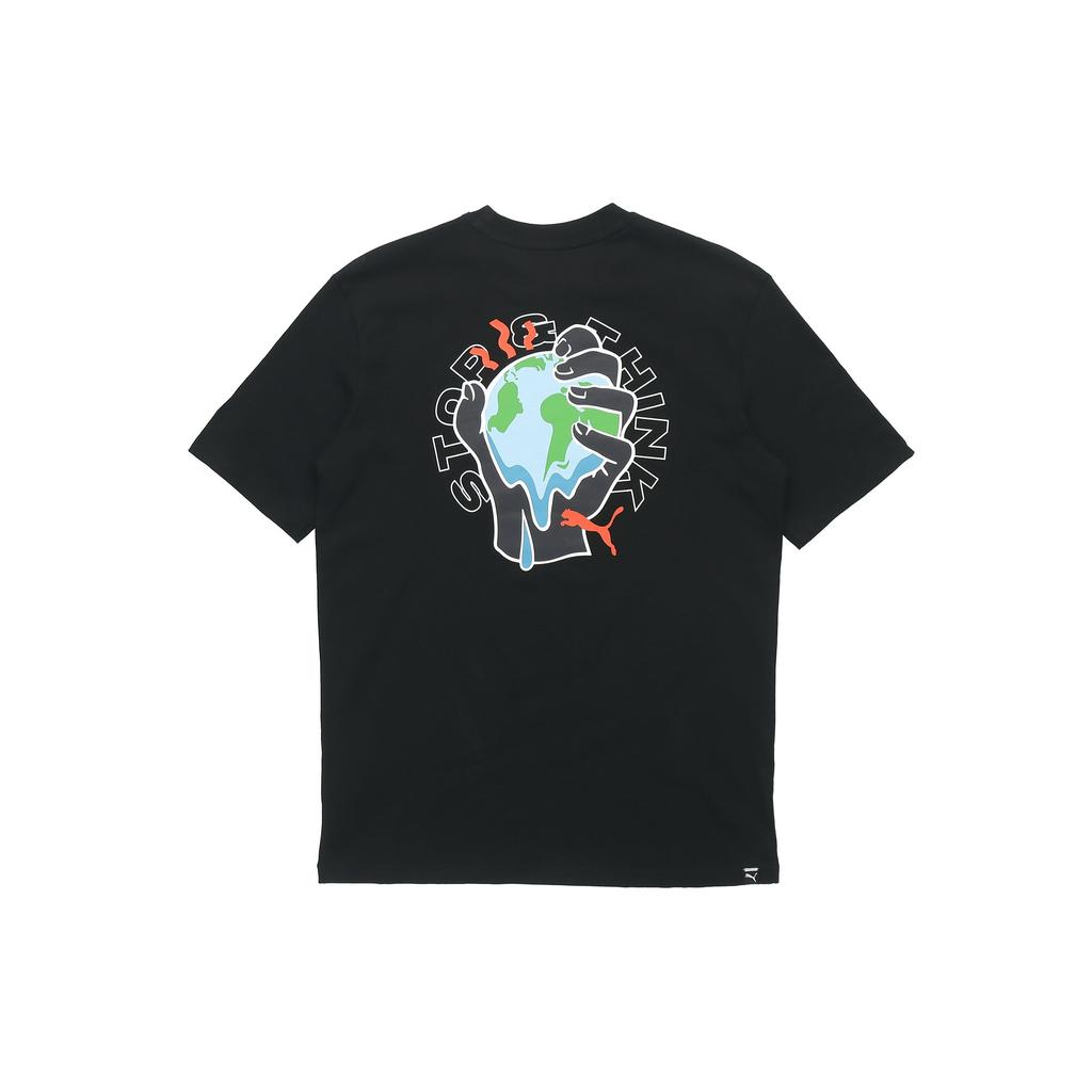 PUMA Environmental Friendly Printing Round Neck Short Sleeve Black Men's 599181-01