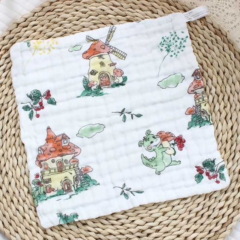 Cotton Baby Burp Cloth Soft and Breathable Newborns Washcloth for Teething Time Gentle Skin Care 30x30cm