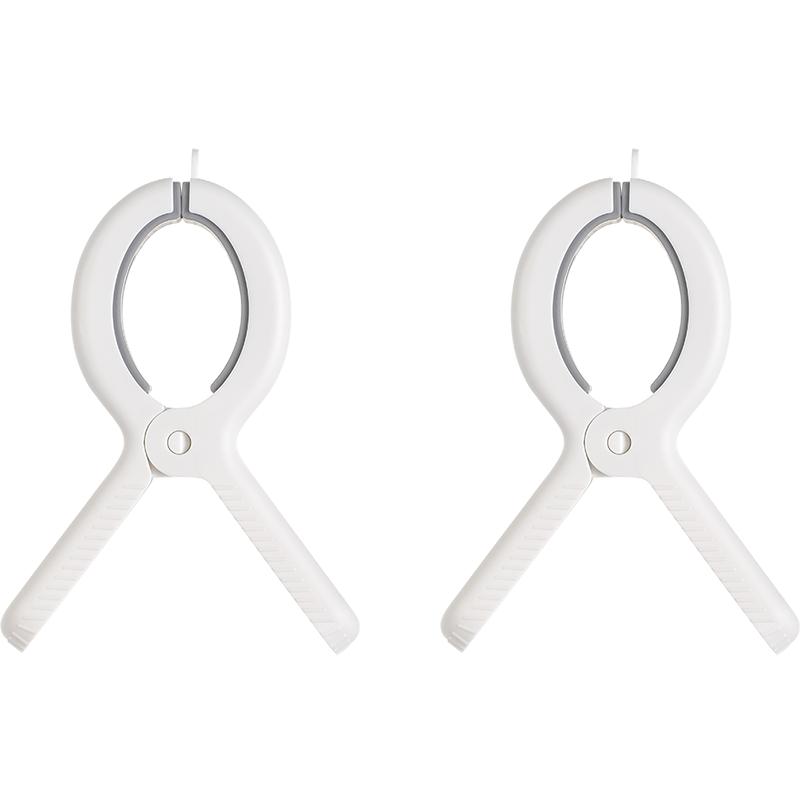 

2 PCS Plastic Durable Modern Clothes Drying Pin Strong Windproof Big Clip Seasonal Drying Bed Sheet Quilt Traceless Fixer белый