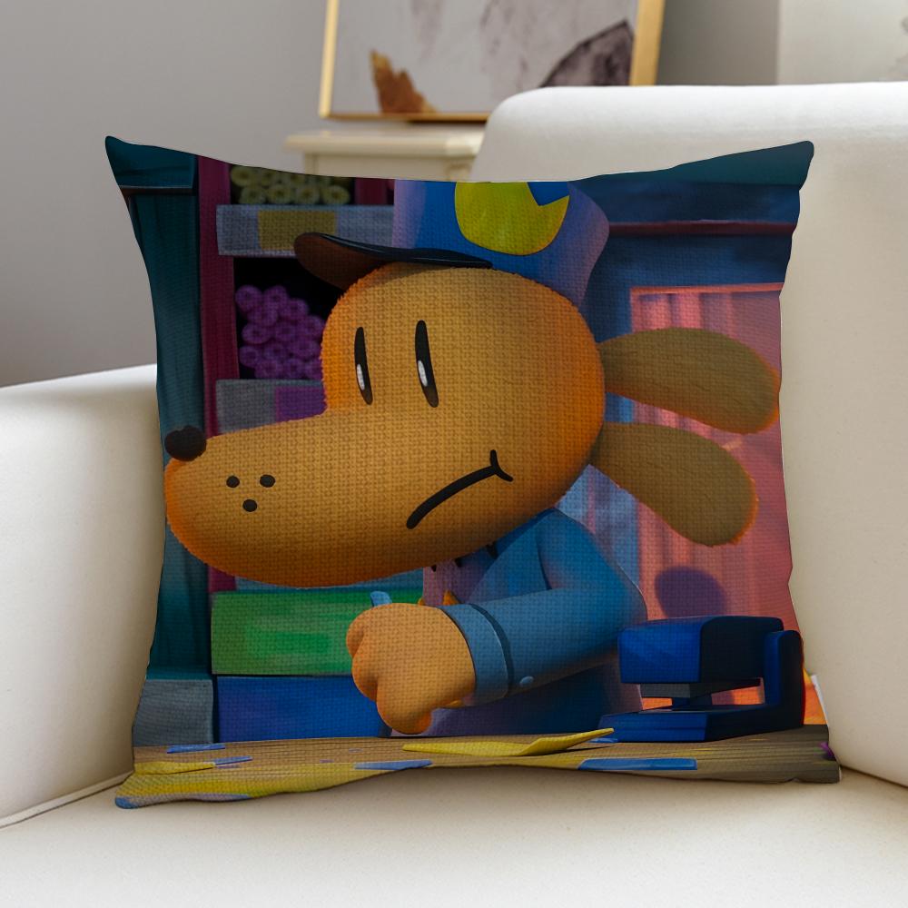 Funny DDog ManS Cushion Cover Breathable and skinfriendly linen pillowcase square removable and washable cushion
