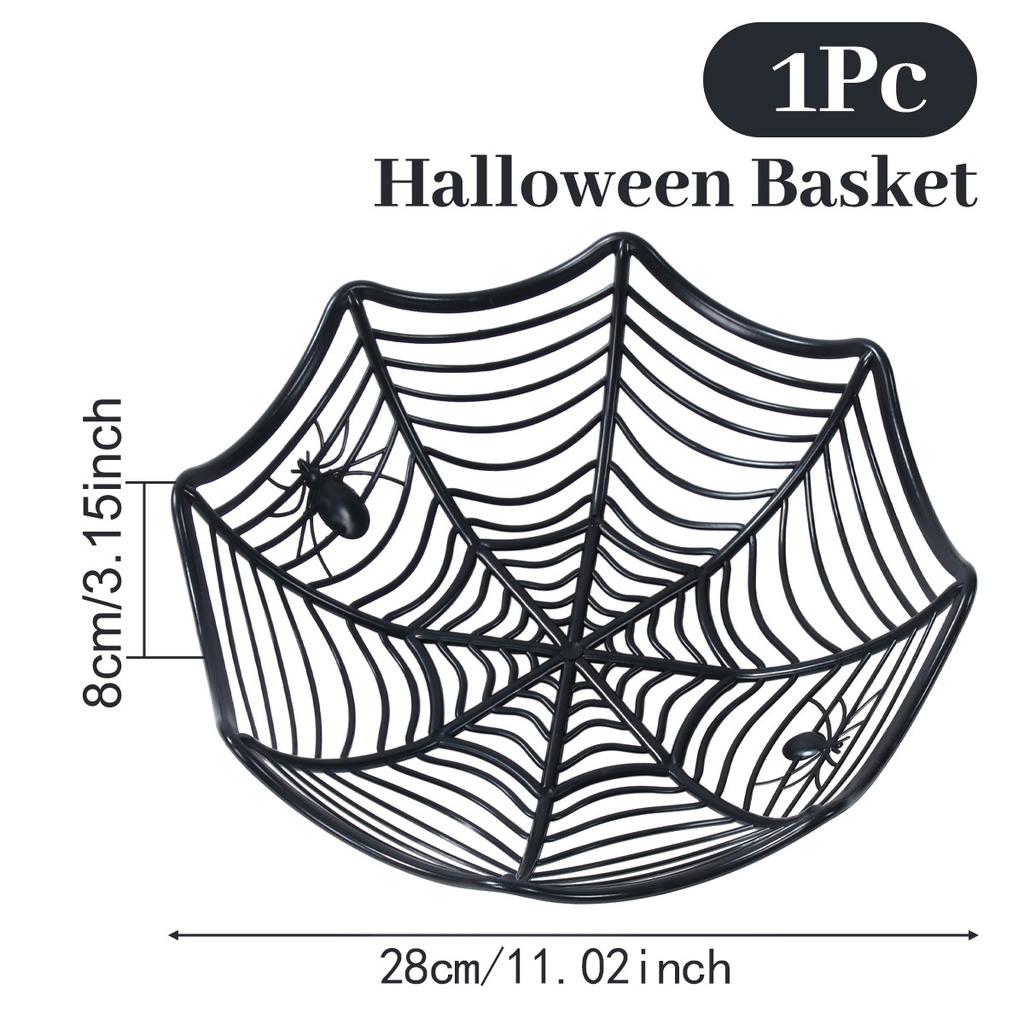Halloween Spider Web Dessert Basket Halloween Party Decor 2025 Candy Bowl Haunted House Trick or Treat Party Supplies Snack Tray