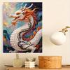 Frameless Pearl Bead Painting Kit Chinese Golden Dragon Design DIY Handmade Craft Canvas for Home Wall Decor Gift Art Projects