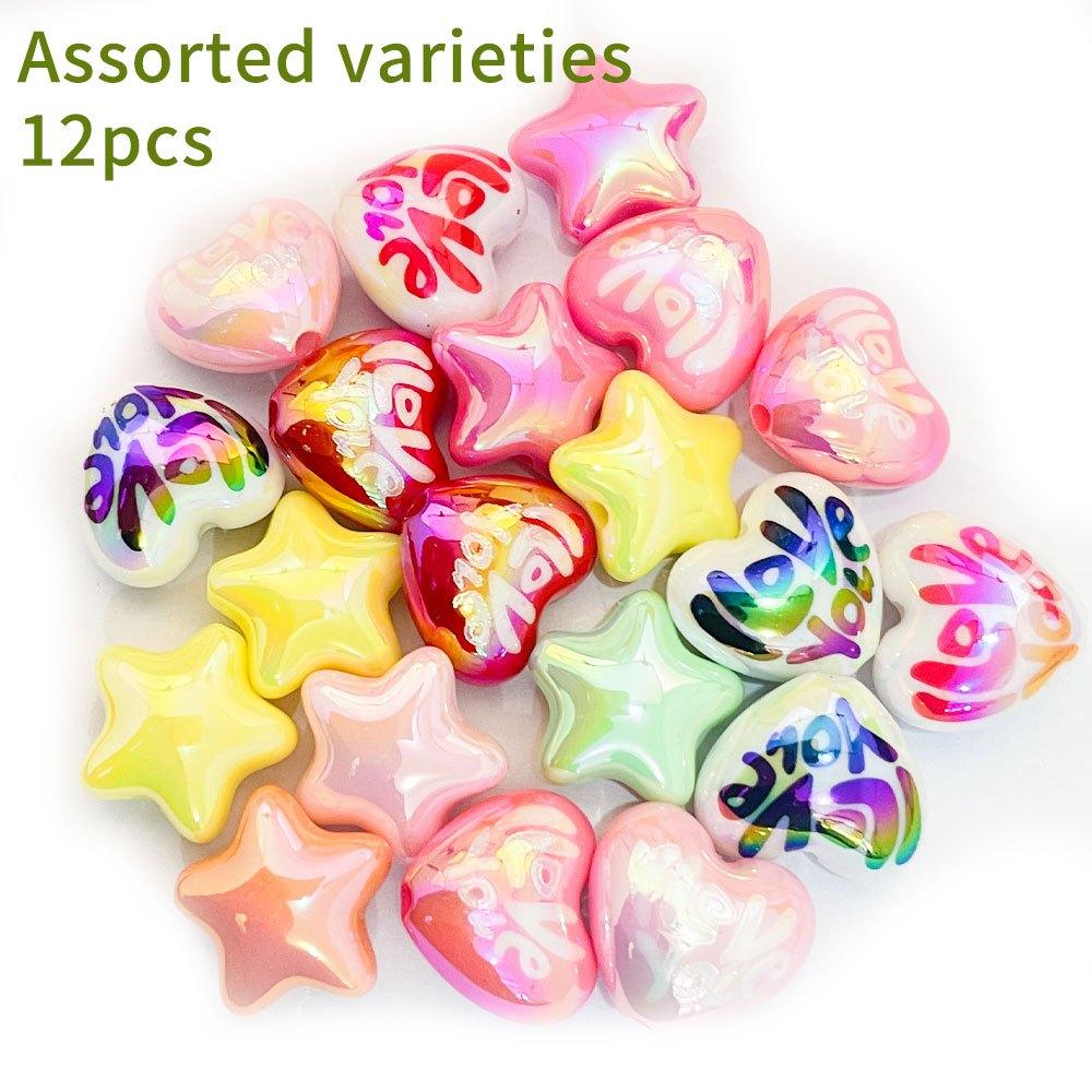 

6/12 Акриловый Материал УФ Цвет Макарон Звезда Акриловые Бусины Декоративные Бусины DIY Браслет Ожерелье Серьги Брелок Цепочка для Ноги 12pcs