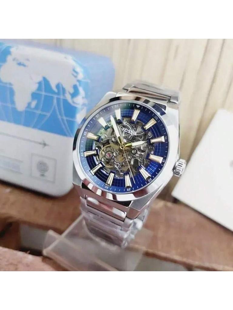 Fossil Everett Men's Business Automatic Watch Round Dial & Stainless Steel Elegant Watch Suitable for Daily Business Wear Gift for Him ME3220