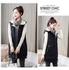 Autumn and Winter Women's Solid Color Hooded Warm and Windproof Mid-length Women's Sleeveless Jacket 9 Colors