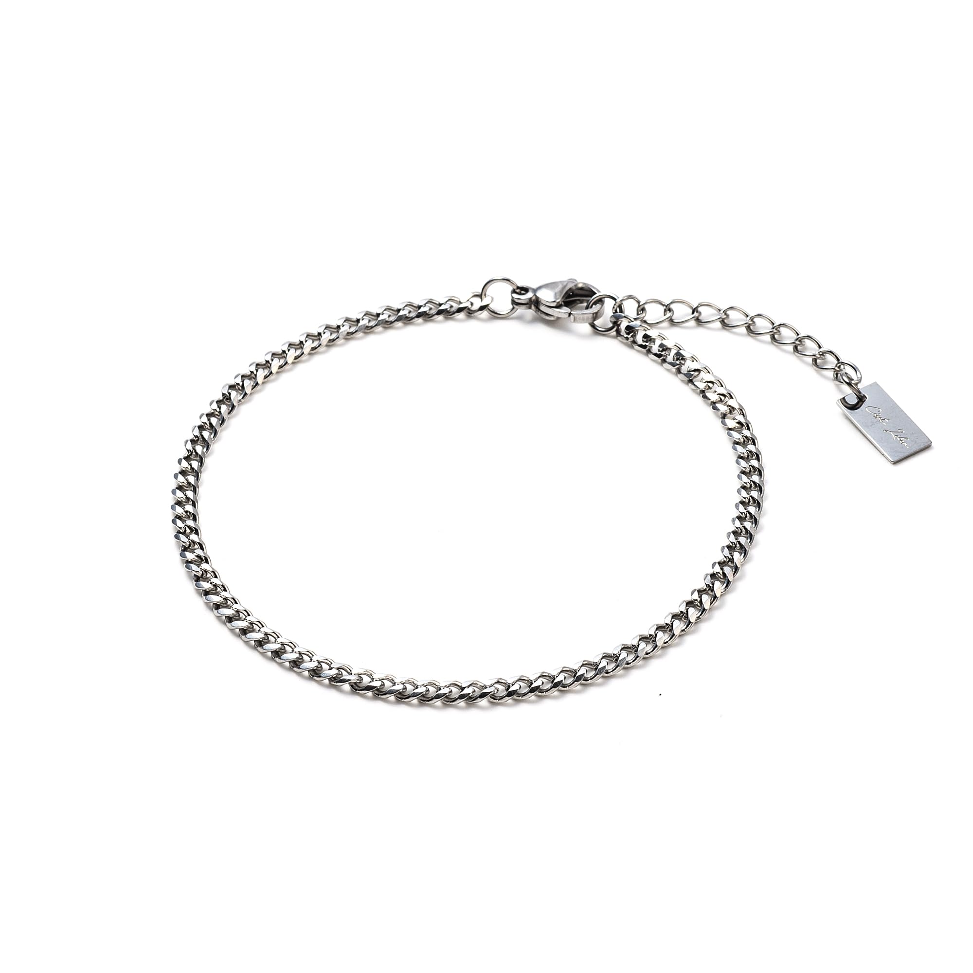 

Браслет Kihei Kihei Браслет Kihei Chain Brand Нержавеющая сталь Цепной браслет Браслет Цепочка с регулятором Простой Серебряный 3 мм 18 см 21 см [Cisst liber]