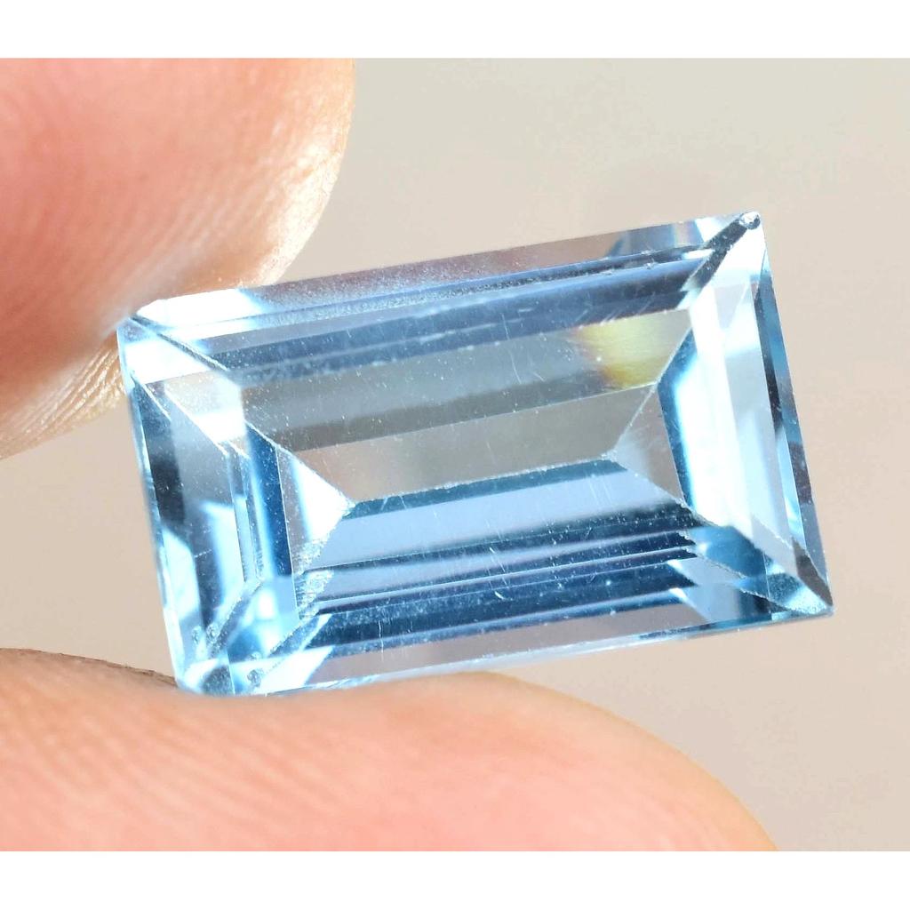 Natural Blue Aquamarine 7.80 Ct Princess Certified Flawless Loose Gemstone