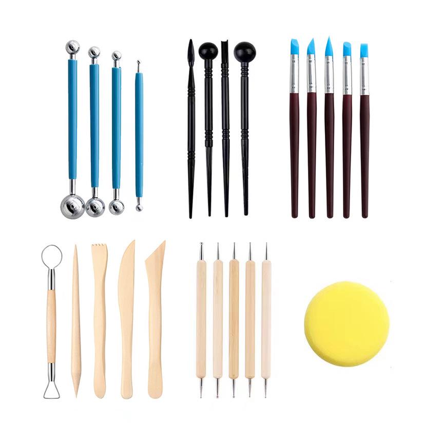 24-Piece Cross-Border Pottery Tool Set - DIY Clay Sculpting & Polymer Crafting Tools