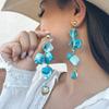Starfish White Shell Conch Pendant Earrings Women Creative Beach Jewelry Gift