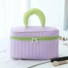 Multifunctional Cosmetic Bag Simple Contrast Color Square Makeup Storage Bag Travel Beauty Organizer Toiletry Bag