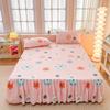 Soft Bed Skirt Printed Bed Cover with Rufffles Simple Style Mattress Protector falda de cama Lace Bed Sheets (No Pillowcase)