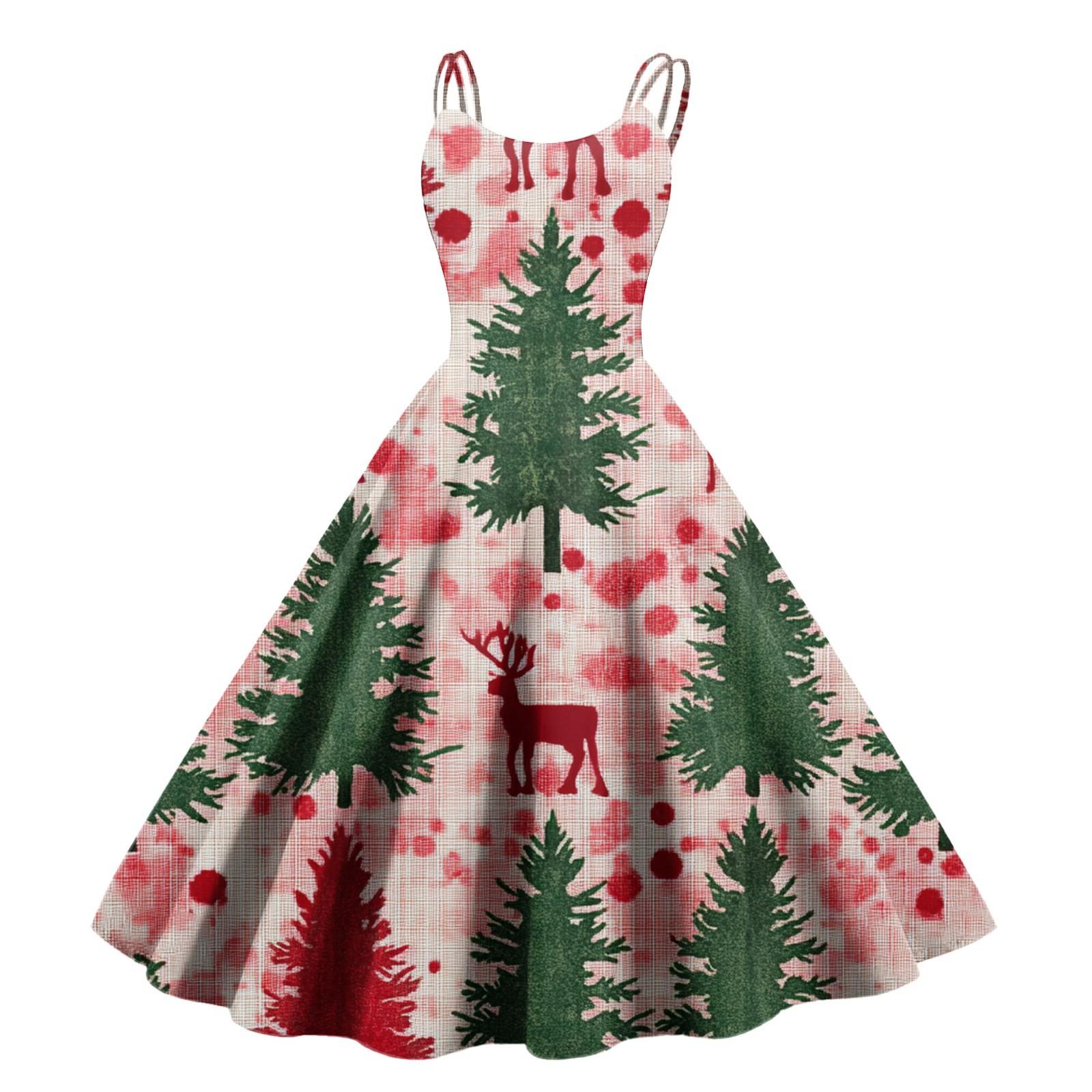 

Женское модное рождественское печатное сексуальное коктейльное платье без бретелек в готическом стиле в стиле панк-винтаж M