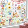 2 Sheets Easter Bunny Window Clings Cartoon Egg Stickers Cute Decoration For Home Classroom Nursery Shop Glass Display Decorations