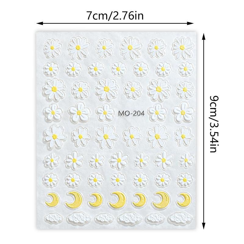 Frühlingsölmalerei Blume Nagelaufkleber 5D Relief Nagelkunst Aufkleber Decals Maniküre Charms Hochwertige Klebende Nagelaufkleber