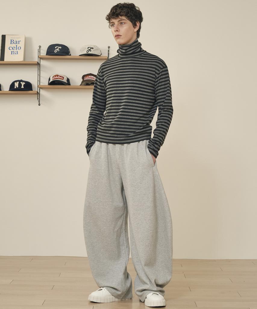 TAKEASY Curved Barrel Fit Sweatpants (Melange Grey)