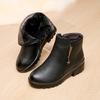 Shoes women's cotton shoes winter short boots non-slip warm velvet microfiber leather shoes women's shoes black