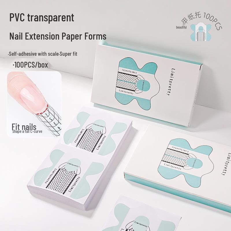 

Nail Art PVC Forms for UV Gel - 100 Transparent Extension Papers