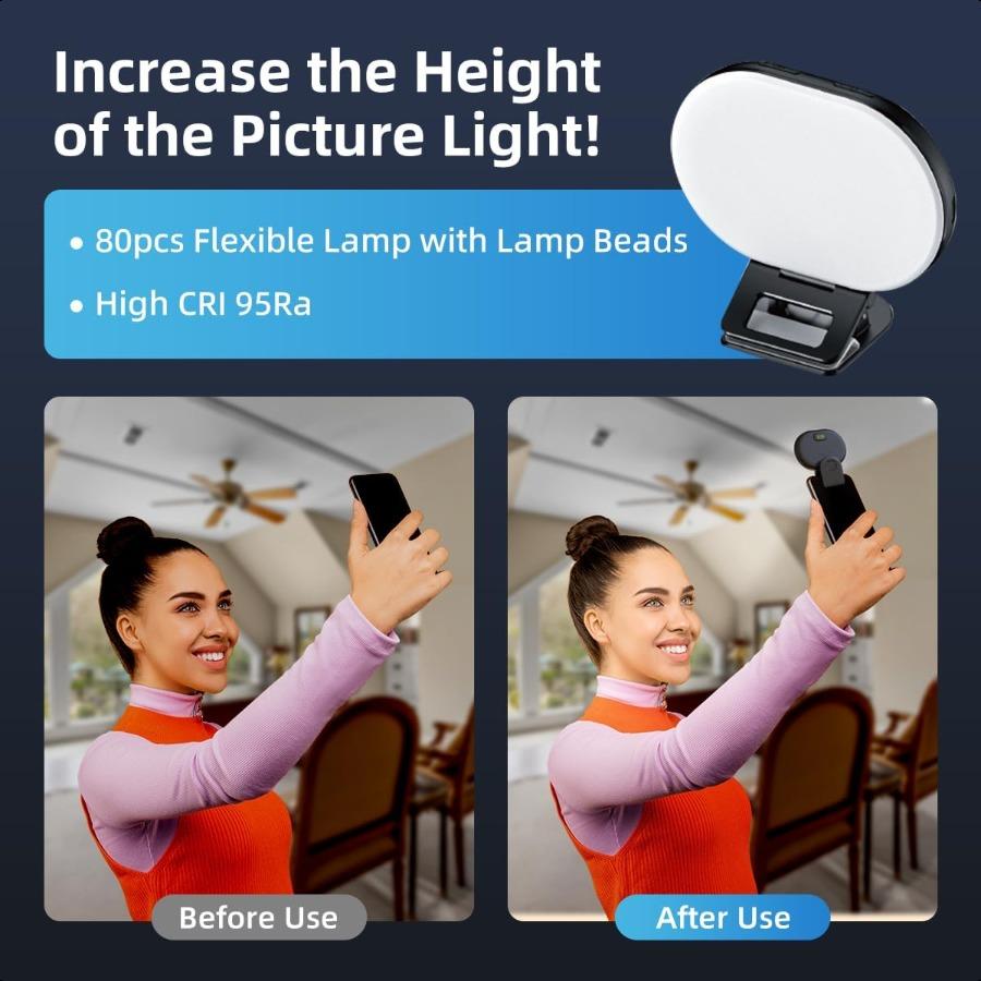 Selfie Light ClipMustHave for Iuencers 3 Light Modes SideEmitting Protects Eyes Fill Light for Phone iPad Laptop Rechargeable f