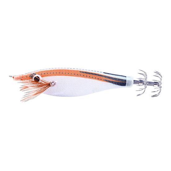 10cm/9.6g Shrimp Bait Realistic Sharp Hook Streamlined Design Artificial Lure Wood Shrimp Bait Squid Hook Jigging for Sea Fishing