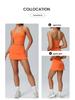Women's High-Waist Tennis Skirt with Built-in Shorts - Anti-Exposure Faux Two-Piece for Sports & Yoga