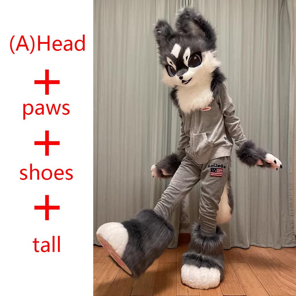In Stock Fursuit Testa Economica Testa Animale Costume Gatto Testa Pelosa Kemono Cane Carino Testa Costume Gioco di Ruolo