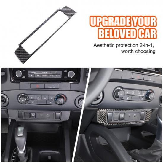 Soft Carbon Fiber Center USB Charge Port Cover Trim For Nissan Frontier D41 24+