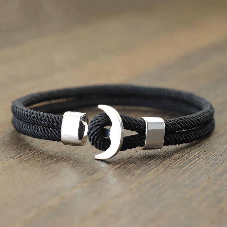 New Unique Mens Bracelet Rope Double Layer Milan Thread Navigation Anchor Braslet Pulsera Roja Hombre Boyfriend Gift Pulseras
