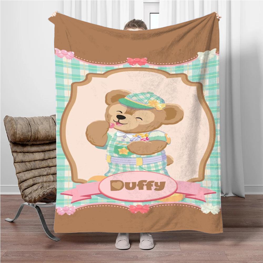 Disney Duffy Bear HD Flannel Thin Blanket.Four Season Blanket. Travel Picnic,for Sofa,Beds,Living Rooms,Fluffy Blanket Gifts