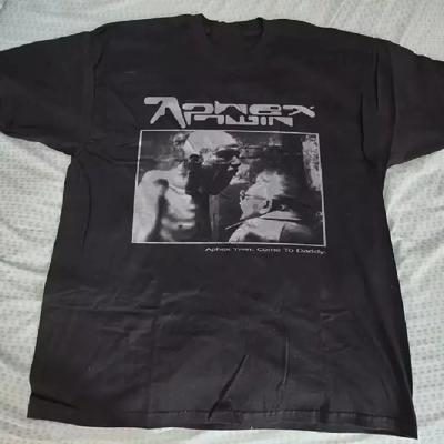 Aphex Twin Band Geschenk für Fans Weißes T-Shirt Amerikanische Herren Damen Hip-Hop Street Metal Band Kurzarm Baumwolle Band Sänger Top1