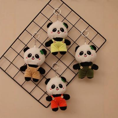 Cute Overalls Panda Scratch Doll Doll Plush Toy Cartoon Keychain School Bag Pendant Gift