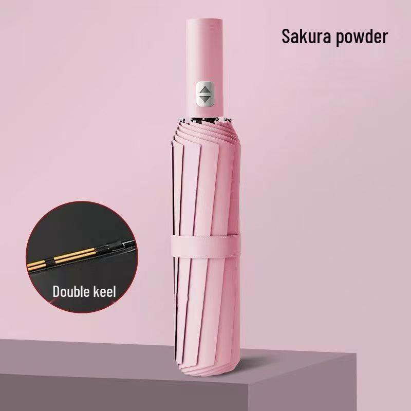 Thickened Automatic Folding Sunshade Umbrella - Enlarged, Anti-UV for Sun and Rain