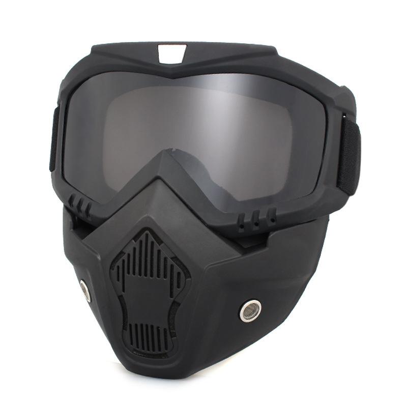 Mortorcycle Face Mask High-Definition Goggles With Mouth Filter For Open Face Helmet Motocross Eye Face Protector 1Pc