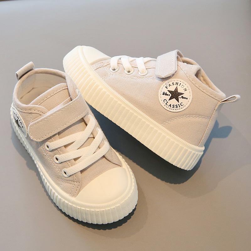 Children's canvas shoes high top 2025 spring and autumn new boys casual shoes non-slip girls board shoes soft sole baby shoes list