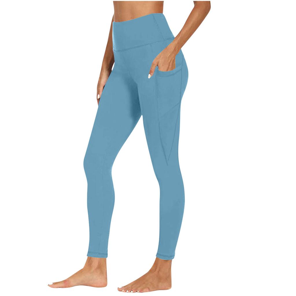 Damen Yogahose Mit Taschen Hoher Bund Fitness Leggings Trainingsstrumpfhose