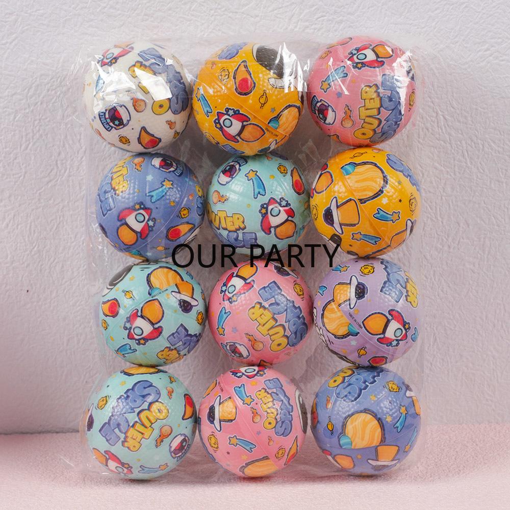 

12Pcs Cartoon Outer Space Astronaut Theme Bouncy Ball Jumping Elastic Rubber Ball for Kids Birthday Party Favors Pinata Fillers