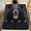 1Pc Bear Print Flannel Blanket, High quality Comfortable for All Seasons, Home Decor, Warmth and Comfort, Perfect for Gifts