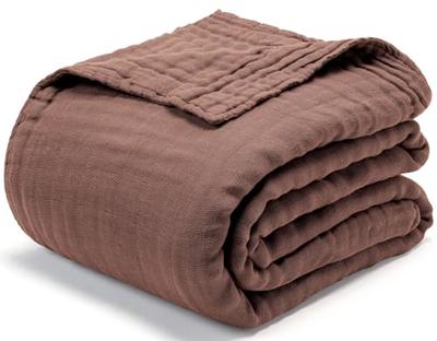AIFY Musselin-Decke, Einzelbett, 6-lagig, 100% Baumwolle, Flauschig, Ganzjahreskomfort, Leicht, Atmungsaktiv, Atmungsaktiv, Atmungsaktiv, Perfekt für ein Komfortab