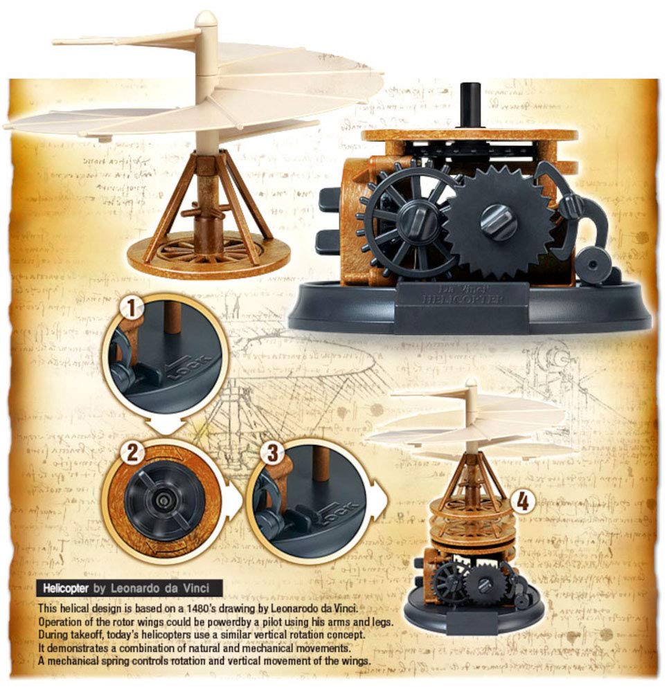Academy Leonardo Da Vinci Manuscript Rotary-Wing Flying Machine Plastic Model 18159