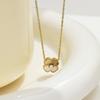 XIXI Waterproof 18K Gold Plated Four Leaf Clover Flower Zircon Pendant Women Stainless Steel Fashion Jewelry Necklaces