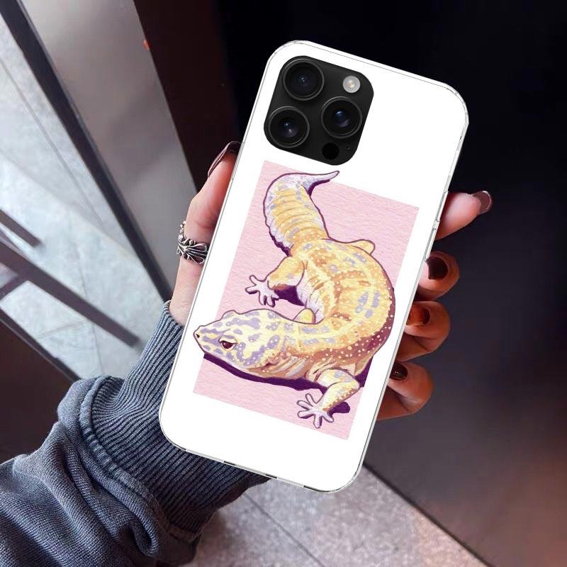 

Lizards Geckos Phone Case For iPhone 17 Air 16 15 Pro Max 14 Plus 13 Mini 12 11 Cover 7 8 SE Silicone Shell Print Fundas 17 Air iPhone 15 Pro